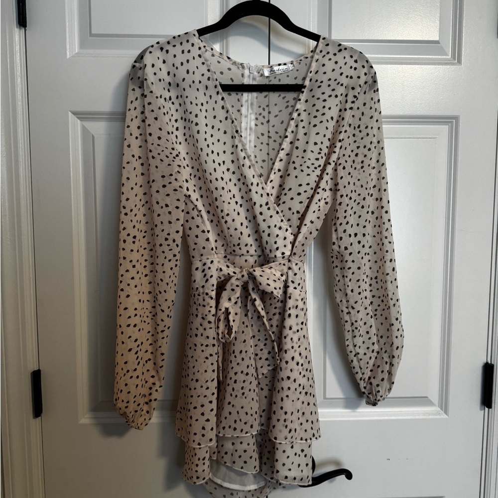 Polka Dot Wrap Dress Romper